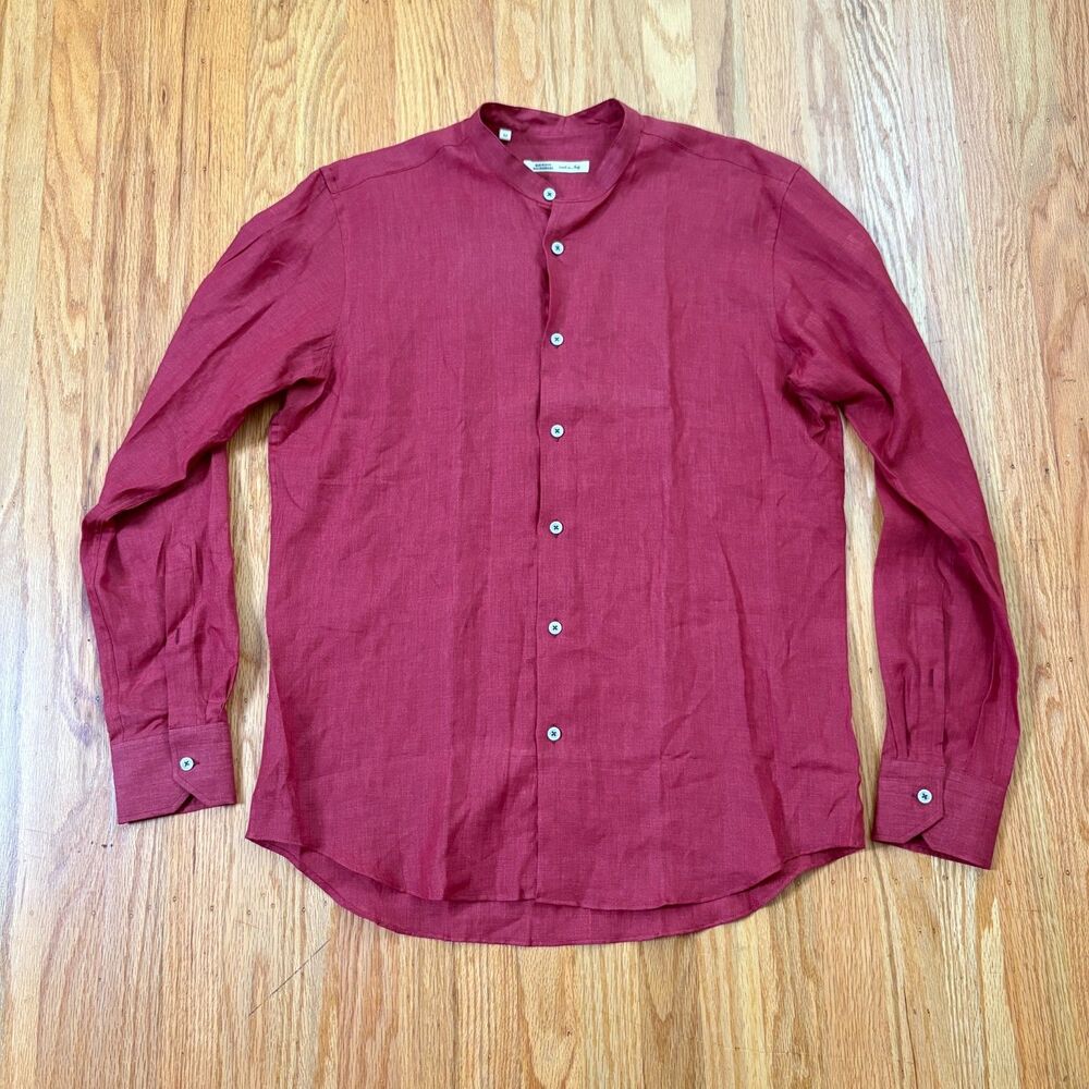 MAURIZIO BALDASSARI Red Long Sleeve Button Up Shirt  Mens Size Large